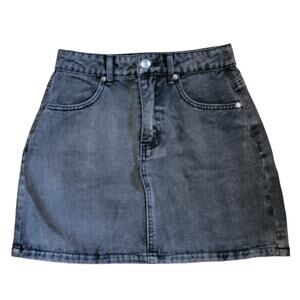 Forever 21 Black Jean Mini Skirt Womens Sz S‎ Denim Casual Retro School Basic